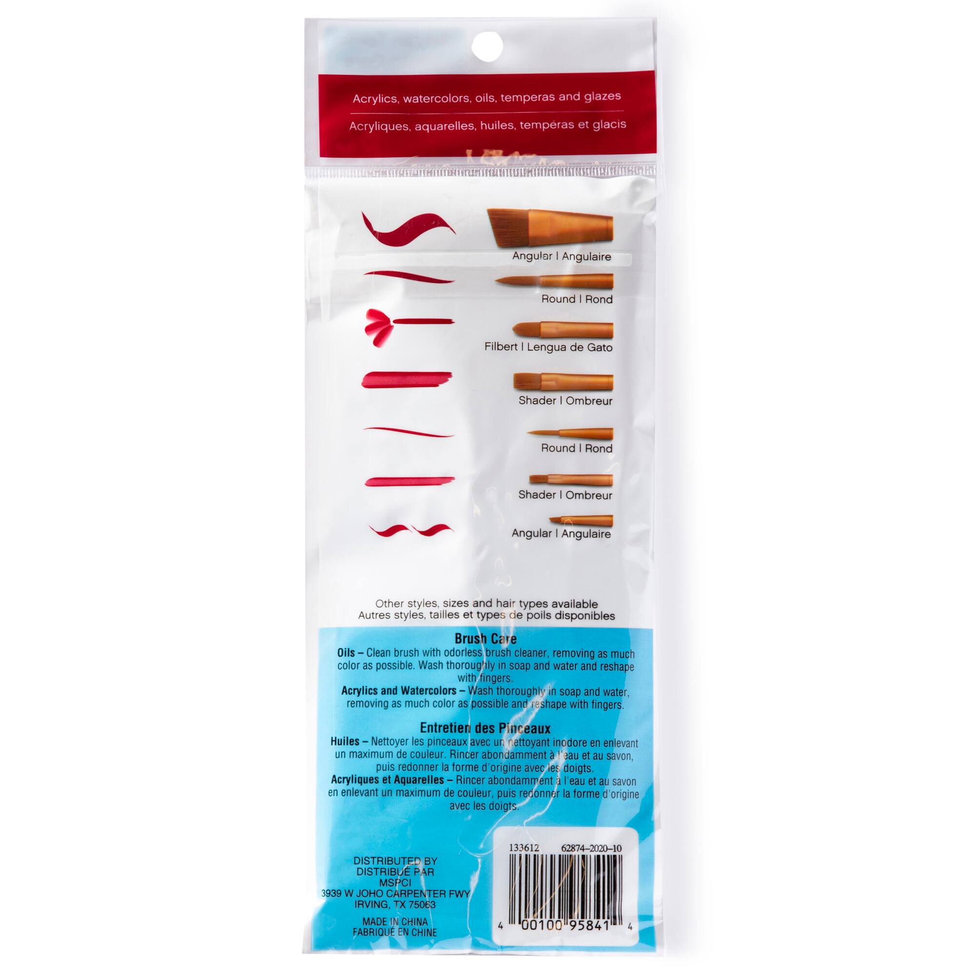 9 Packs: 7 ct. (63 total) Golden Taklon Angular Variety Brush Set by Craft Smart®